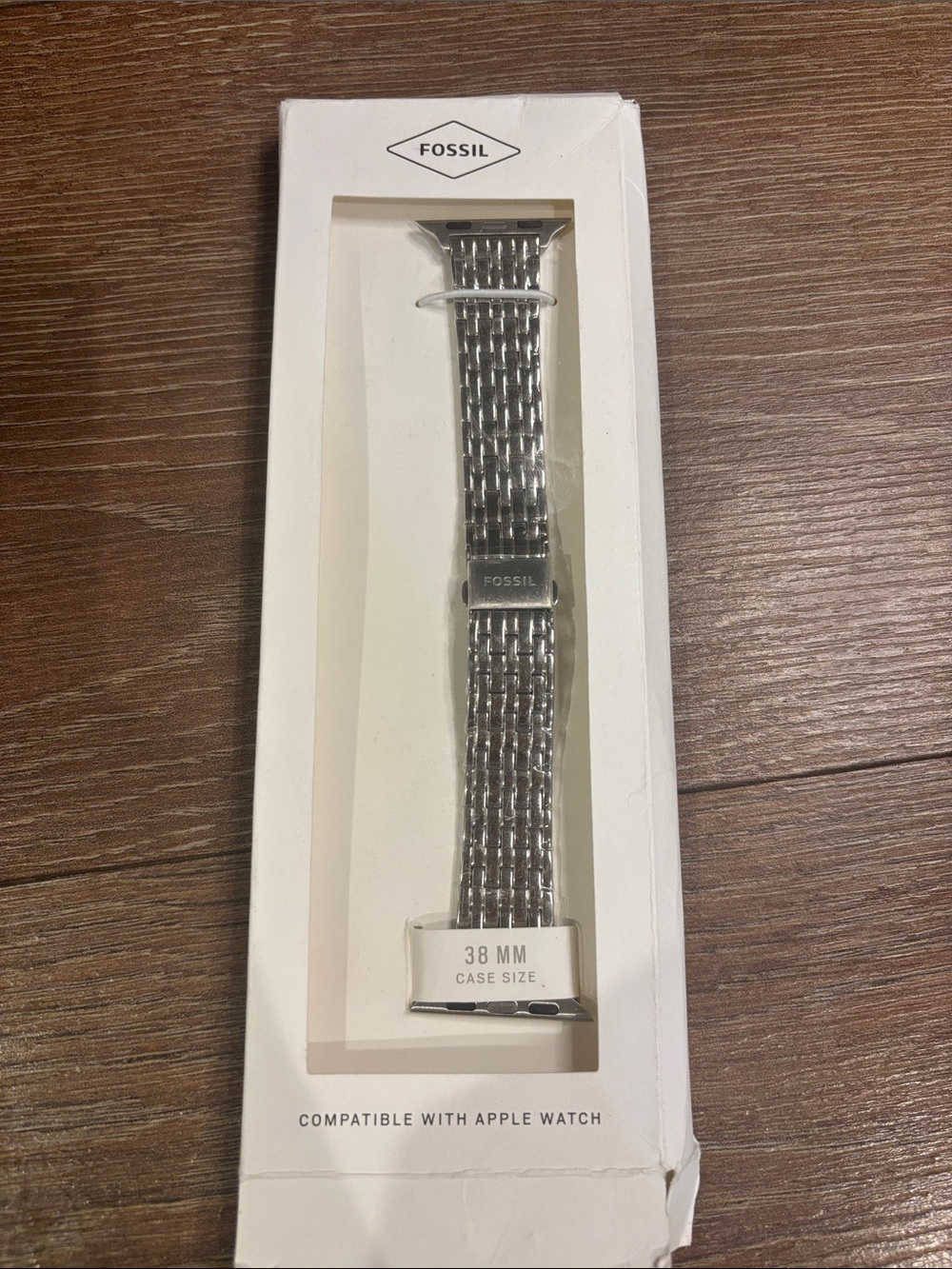 Fossil Silver Stainless Steel Mesh Apple Watch Band - 38mm Compatible